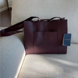 Cole Haan Burgundy/Garnet Carry-all Satchel